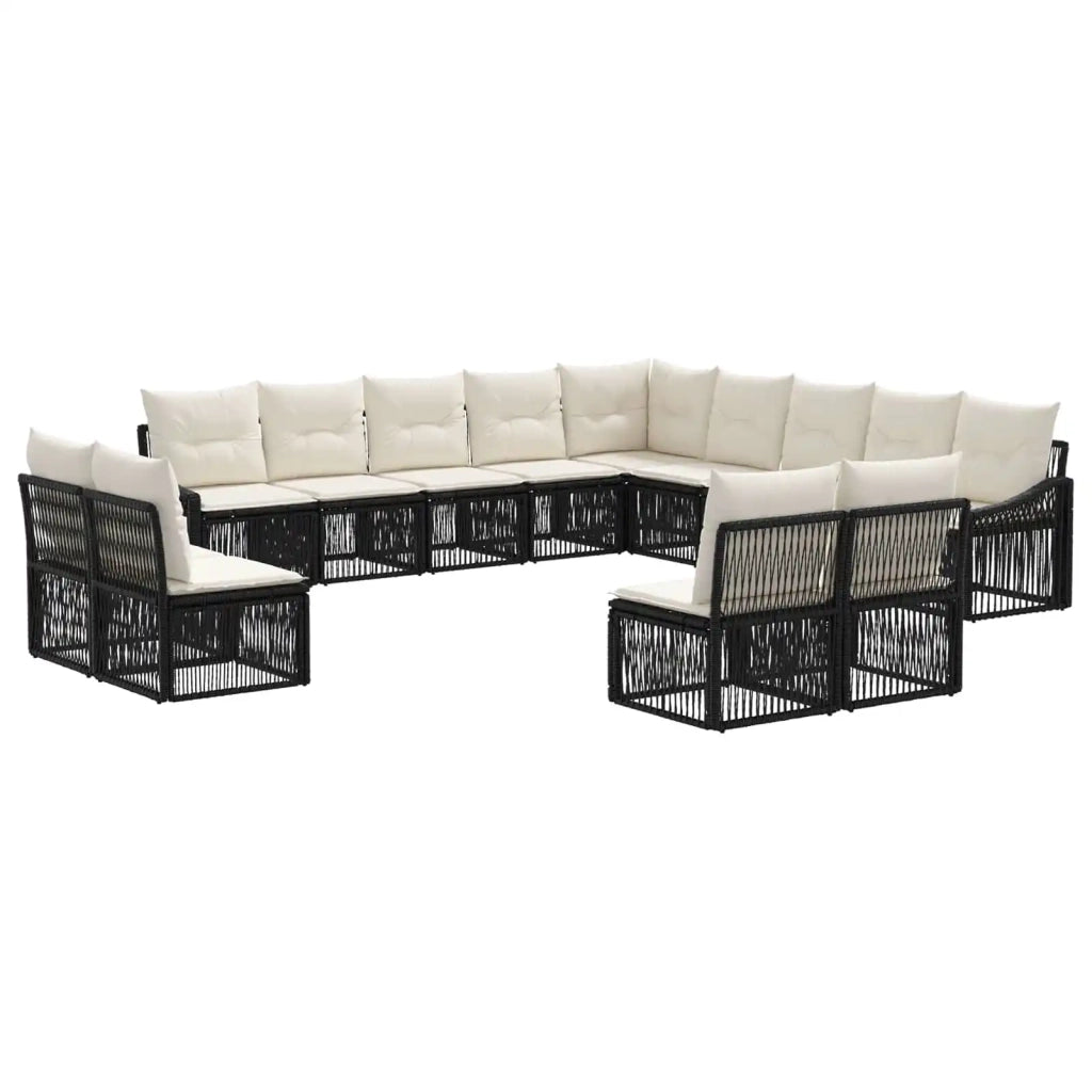 Set Divano da Giardino 13 pz Nero polyrattan 3436168