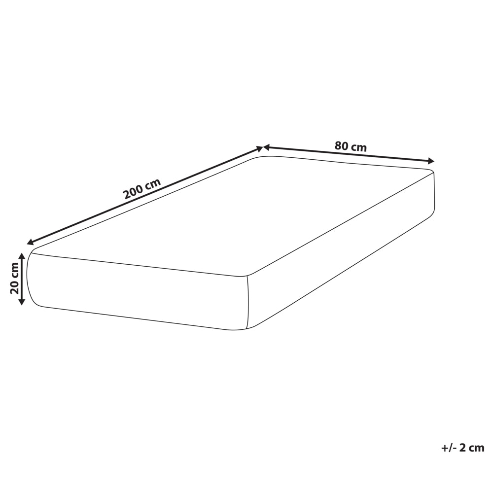 Materasso EU Duro 80 x 200 cm Bianco Grigio Schiuma Imbottitura Poliestere Sfoderabile
