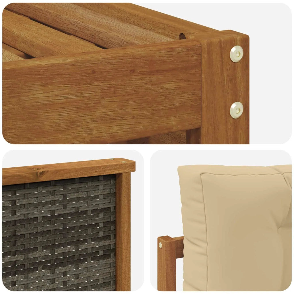 Set di divani da esterno con cuscino 6 pcs Naturale e Beige 3383021