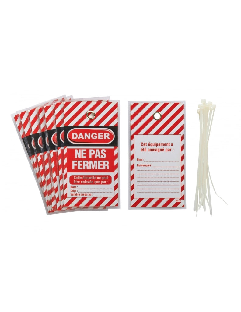 Set di 10 cartellini di pericolo "Non chiudere", FR/EN/ES – THIRARD