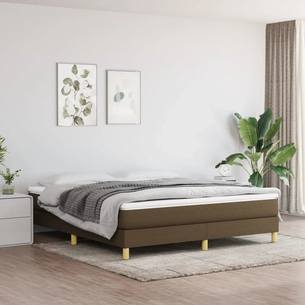 Struttura Letto a Rete a Molle Marrone Scuro 180x200 cm Tessuto 3120633