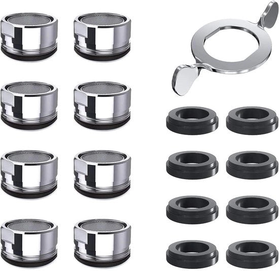 Regolatore di Flusso 8 Pezzi - Filtro della Maniglia - Sieve/Perforazione - Acciaio Inossidabile - Messing Verniciato - Silenzioso e Economizzatore d'Acqua - Filtro della Maniglia