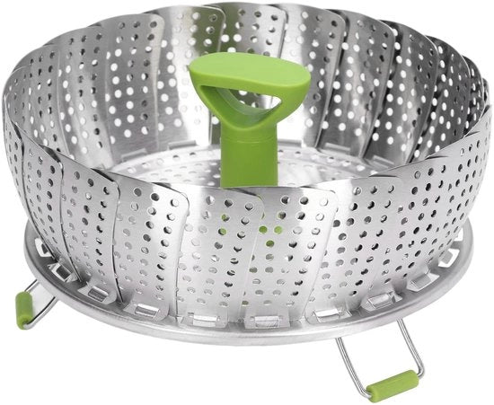 Stomatore multifunzionale - Ripiegabile - In acciaio inossidabile - Adatto per pentole/padelle - Facile da pulire - Progettato per essere compatto - Regolazione di vapore