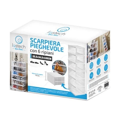 SCARPIERA 6 RIPIANI PIEGHEVOLE BIANCO- LOSTECH- 1,0 pz