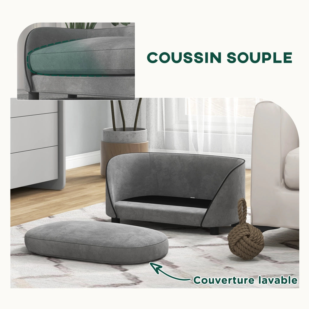 Divano per cani con cuscino ¨C Minimal ¨C grigio