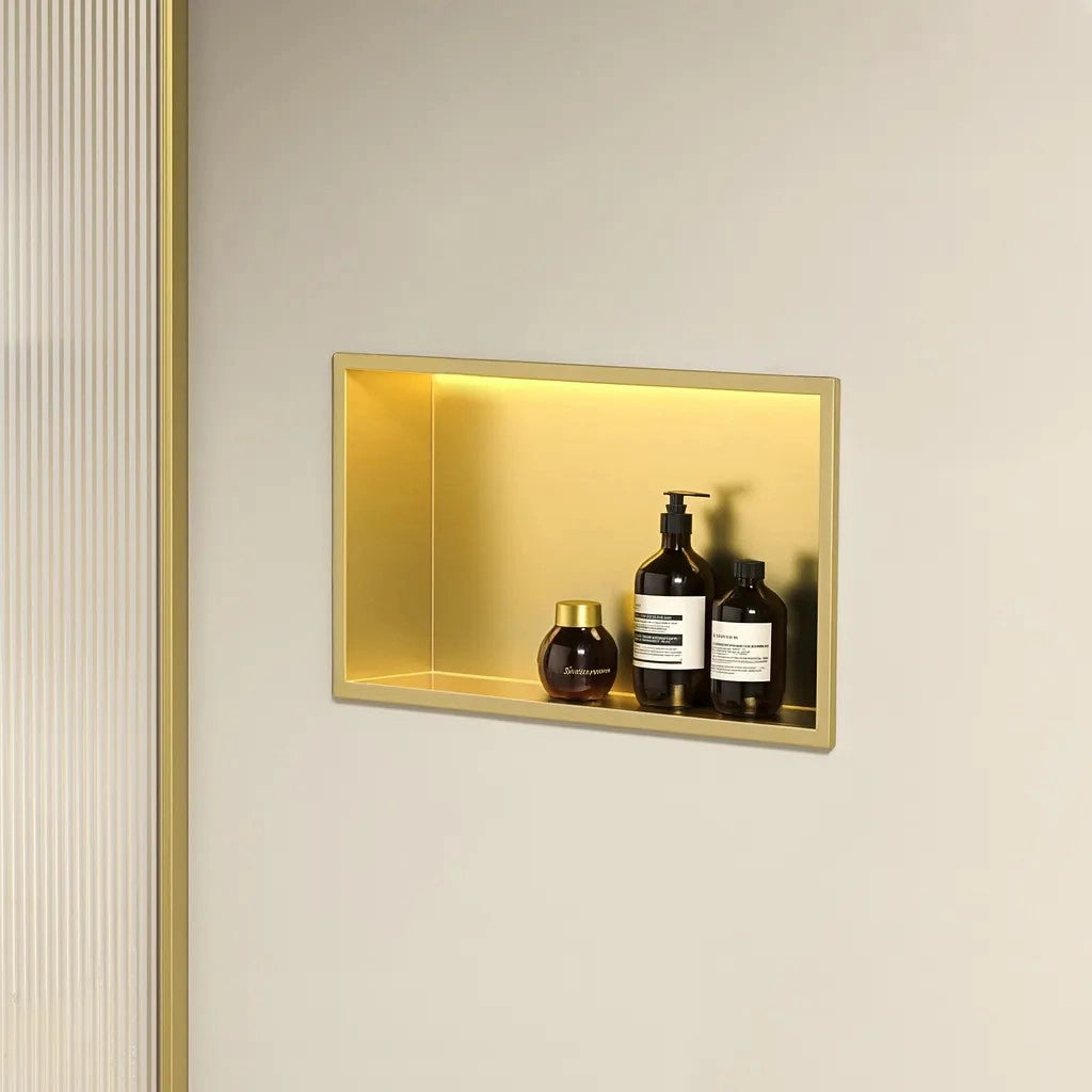 Mensola Bagno Led 30x45 Brush Gold