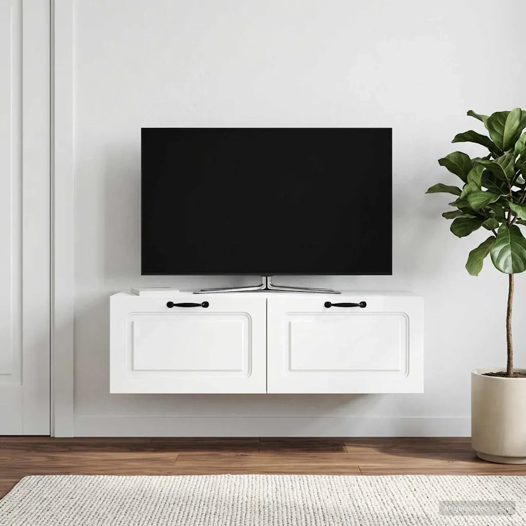 Mobile Porta TV da Muro Bianco 98 x 41 x 30 cm 899375