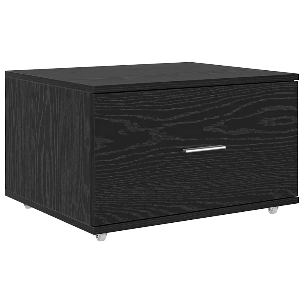 Mobile con Cassetti con ruota Rovere Nero 55 x 45 x 31 cm 869307