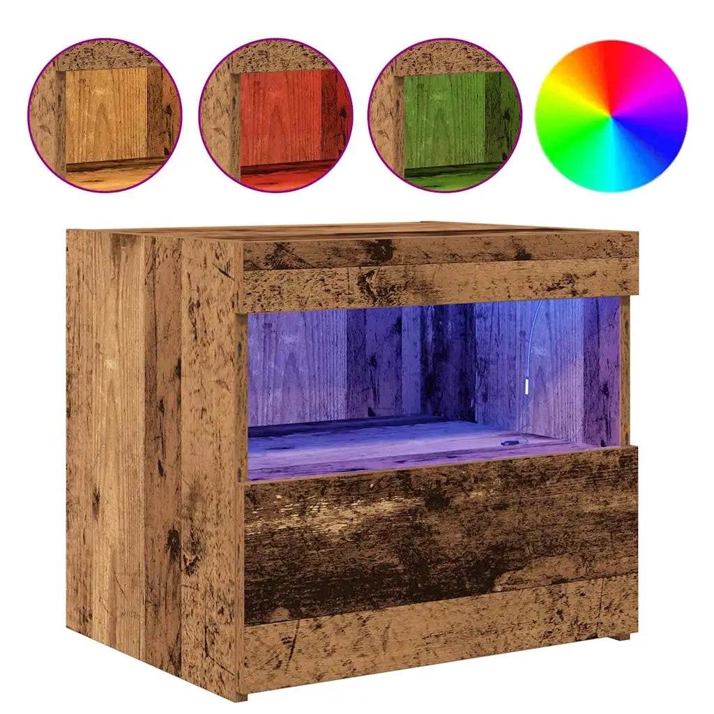 Set di 2 Comodini | Armadio da Notte | Mobiletto da notte Legno vecchio 50 x 40 x 45 cm