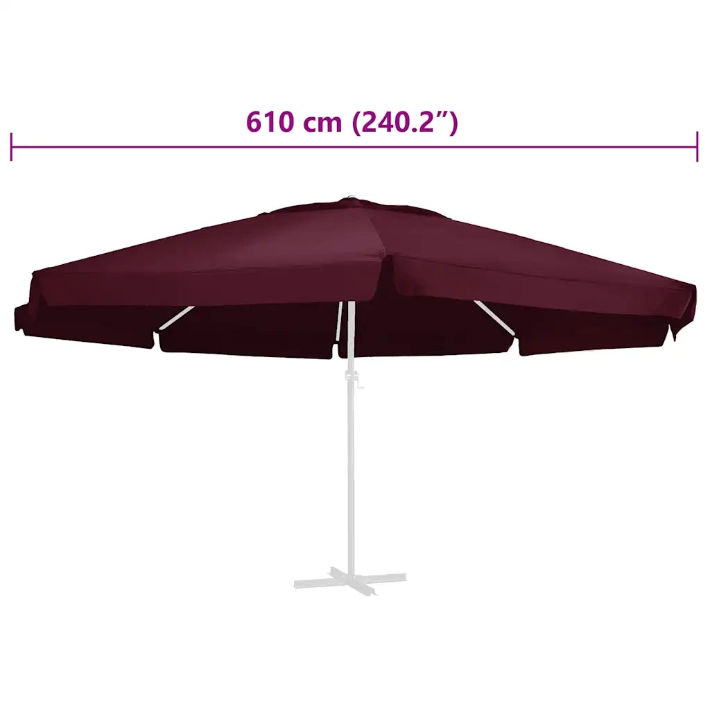 Telo di Ricambio per Ombrellone Rosso Bordò 610 cm 312550