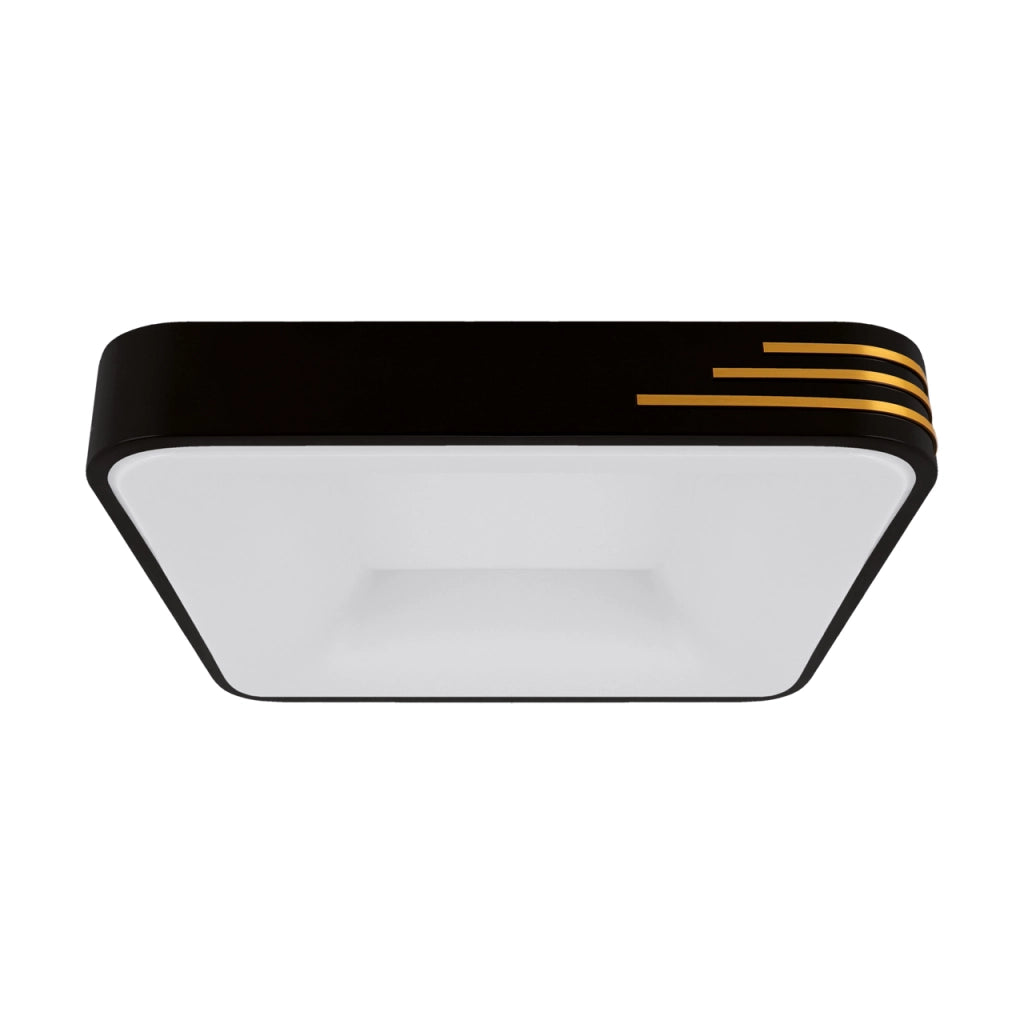 Plafoniera LED quadrata 42cm nero oro 24W 4200K