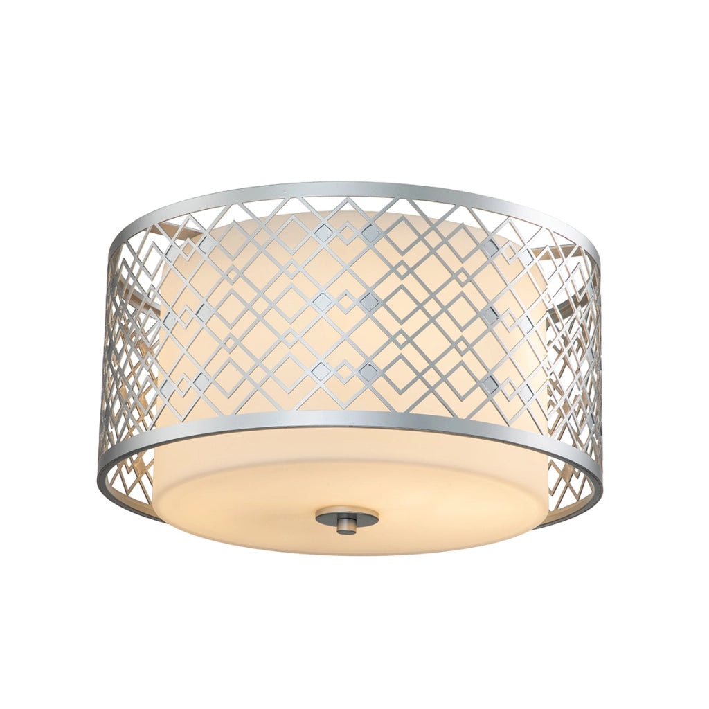 Plafoniera Ziggy Elstead rotonda 40,6cm 2xE27 argento