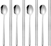 Set di Cucchiai e Spiedini in Acciaio Inossidabile - Duraturo e Riciclabile - Set da 4 pezzi