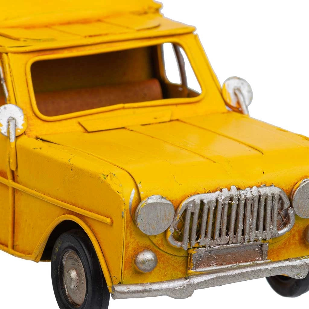 Auto in metallo giallo 17,5x7,5x9,5h