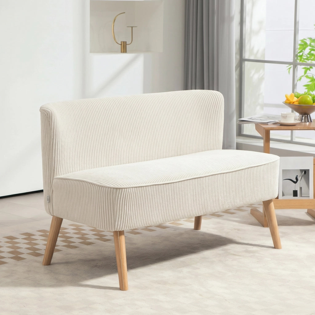 Divanetto 2 Posti ¨C Minimal ¨C Cremewei? Tessuto 117x56.5x77 cm