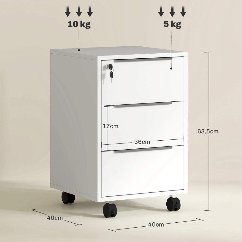 Scrivania con cassettiere ¨C zephmum ¨C 40x40x63,5 cm bianco