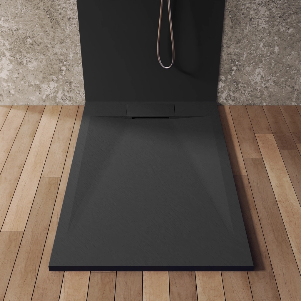 Piatto doccia 70x90 effetto pietra colore nero | Cosmos