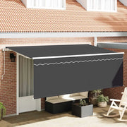 Tenda retrattile-Tenda parasole per balcone Antracite 350 x 200 cm Poliestere e Alluminio 359894