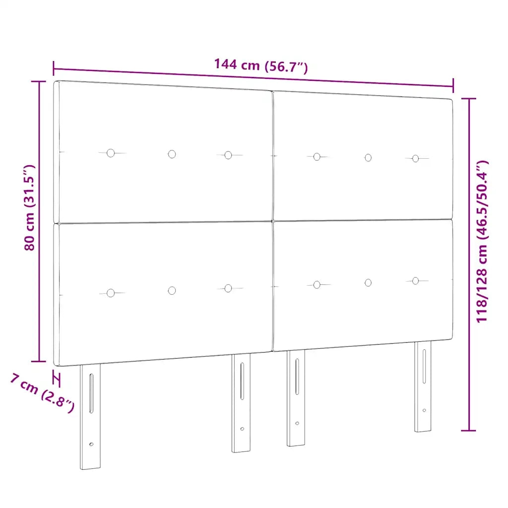 Testiera LED con strisce LED Grigio chiaro 144 cm Tessuto 3338423