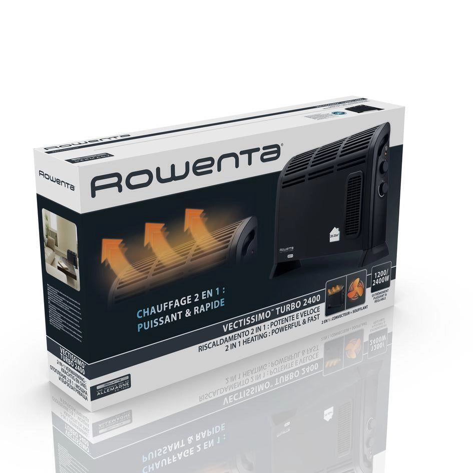 Rowenta CO3035F1 Vectissimo Termoconvettore 2400 W 2 Livelli 30 m² Termostato Regolabile colore Nero