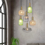LÚZETE - LÁMPARA DE TECHO 6 LUCES TULIPAS COMBINADAS Ø70 E27 SHELBY