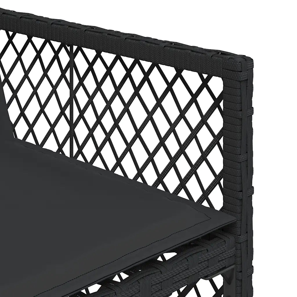 Set da Pranzo da Giardino 17 pz con Cuscini Nero in Polyrattan 3210823