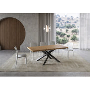 Tavolo allungabile 200/250x90 cm Versalux scortecciato telaio Antracite - Rovere