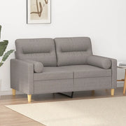 Divano a 2 Posti con Cuscini-Sofa 2 Posti con Cuscini Tortora 120 cm in Tessuto 444282