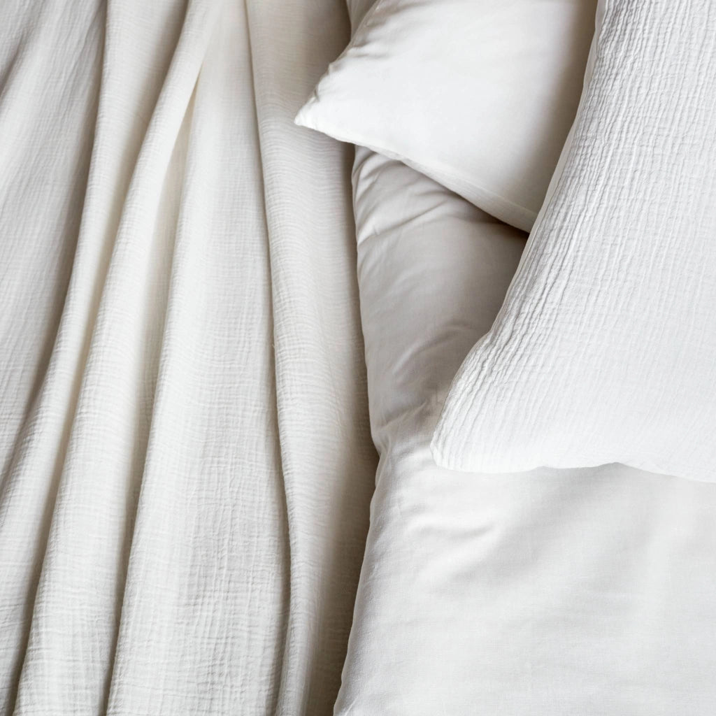 Set biancheria da letto in cotone bianco