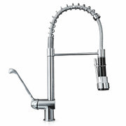 Rubinetto cucina industriale 50 cm in ottone con leva clinica e doccetta professionale