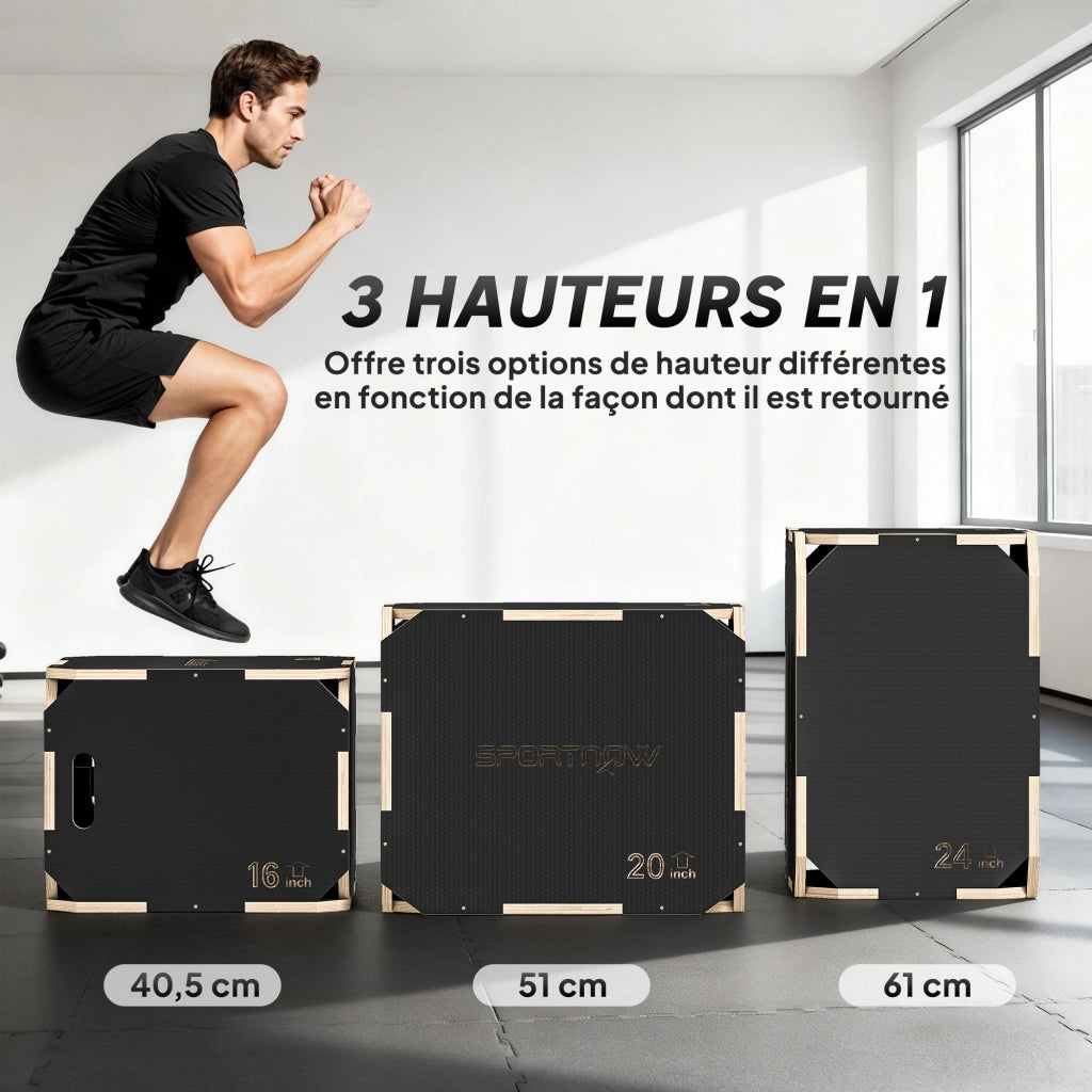 Box per allenamento 3 in 1 ¨C Minimal ¨C Legno, nero