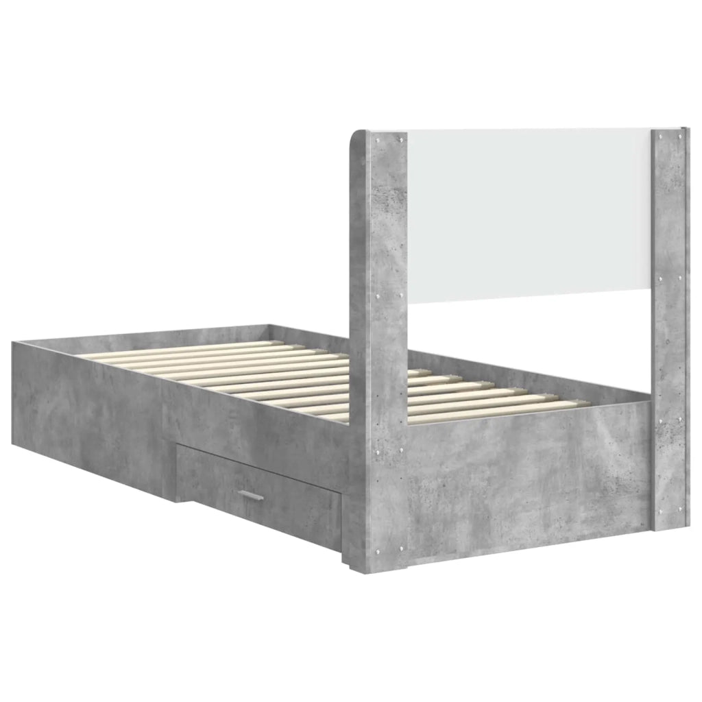 Struttura del letto con stoccaggio e testata Grigio Cemento 3414510