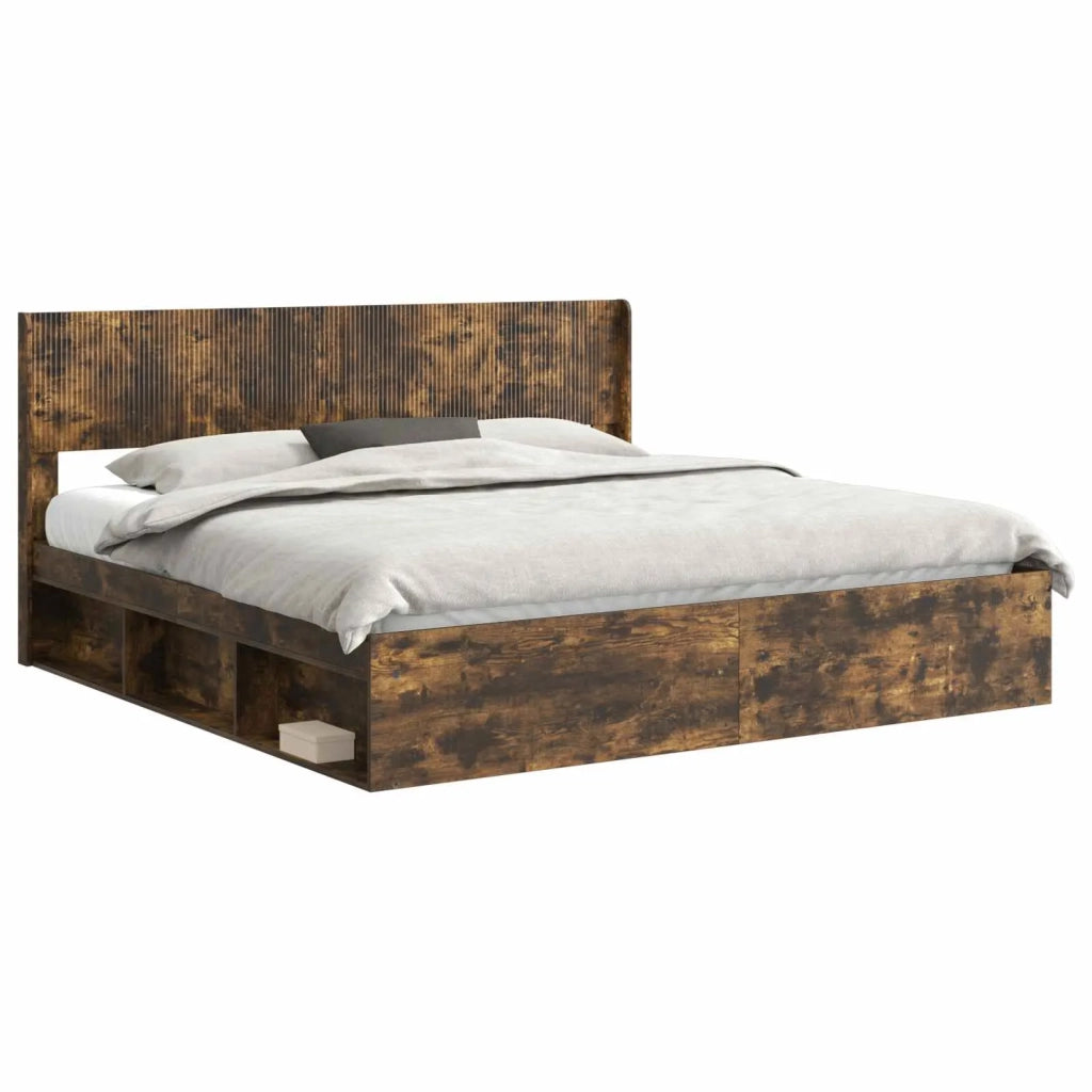 Letto da camera | Struttura del letto con stoccaggio e testata 3 pcs