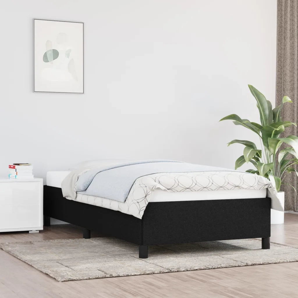 Letto singolo | Letto per adulti | Giroletto senza Materasso Nero 100x200 cm in Tessuto