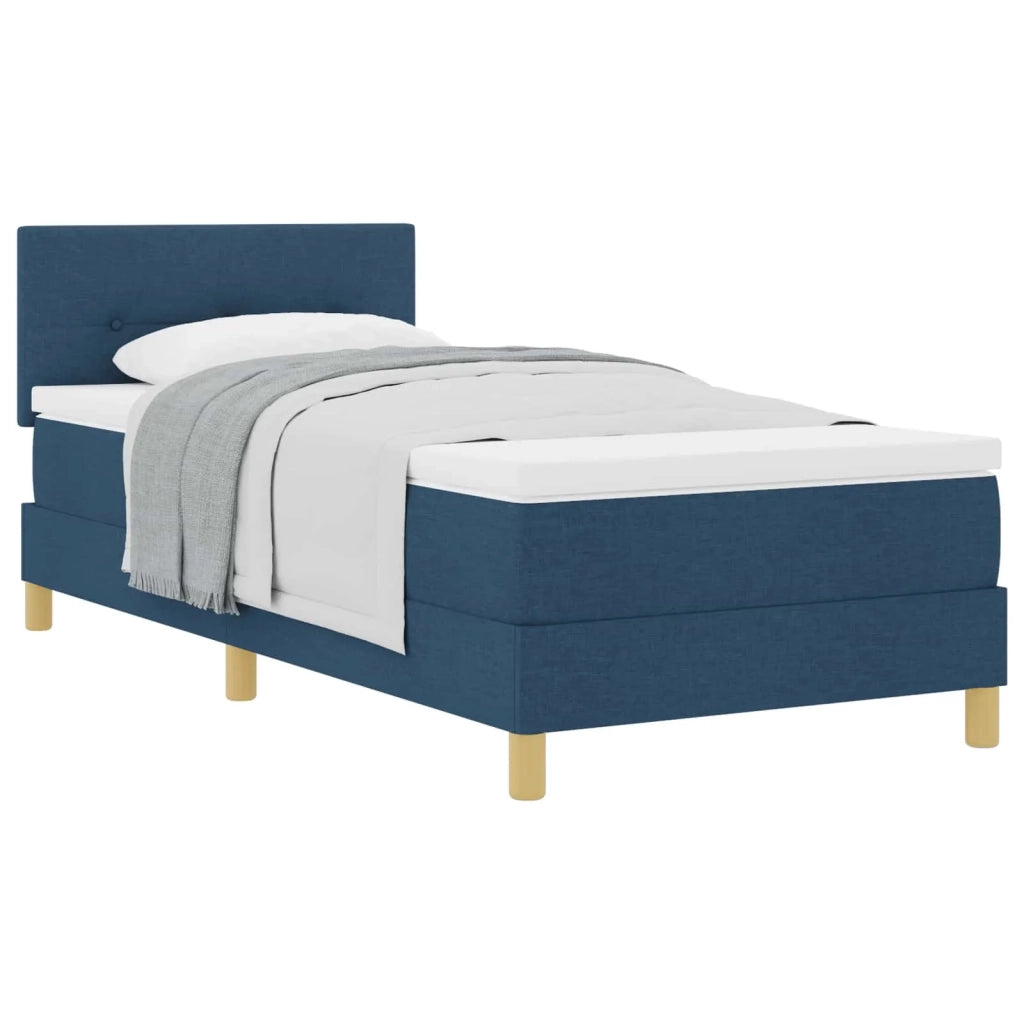 Letto a molle con cuscino con testiera Blu 100 x 200 cm Tessuto 3338901