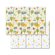 Tappeto Pieghevole per Bambini 180x150 cm Antiscivolo Double Face con Borsa Cloudy