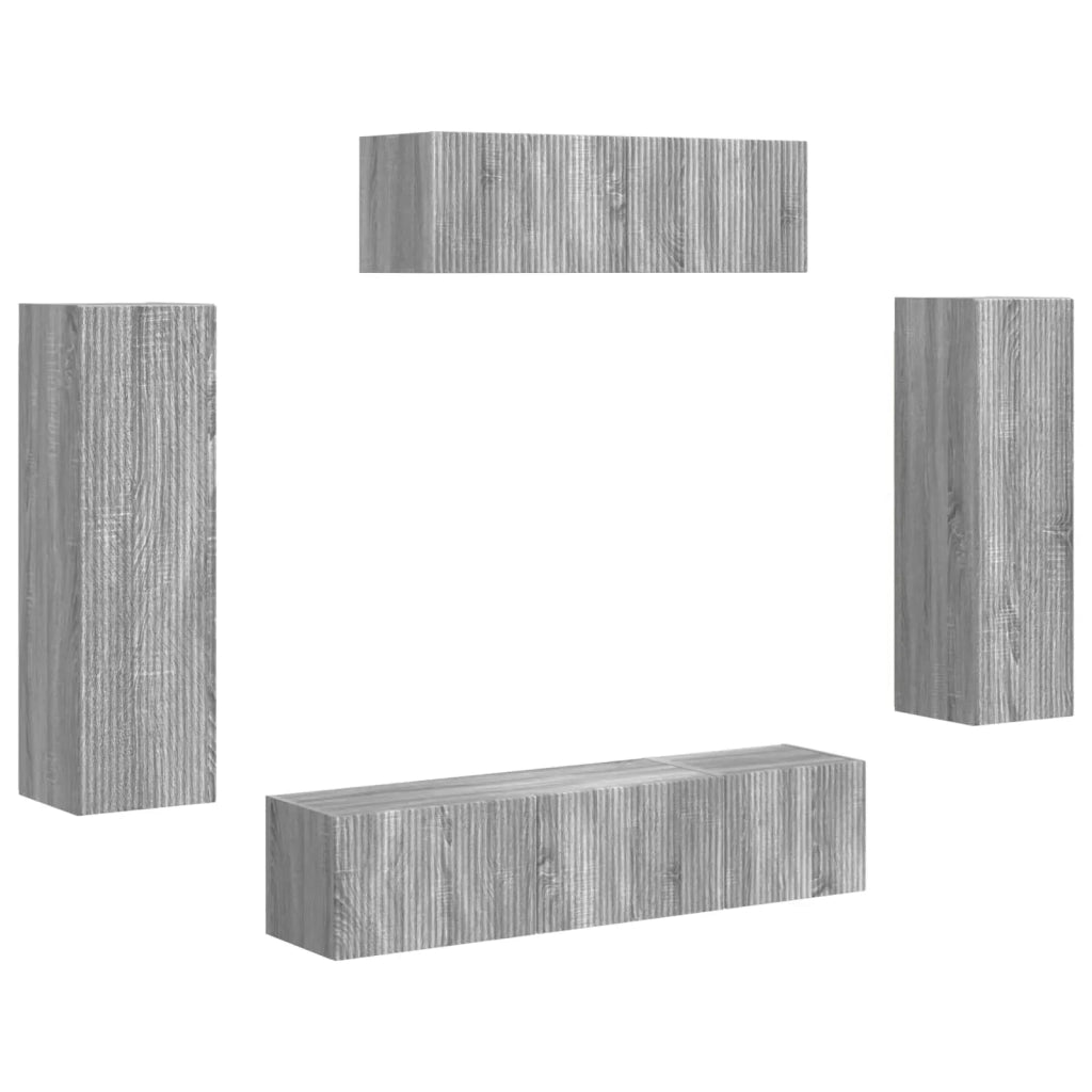 Mobile TV 5 pcs Grigio Sonoma 3409174