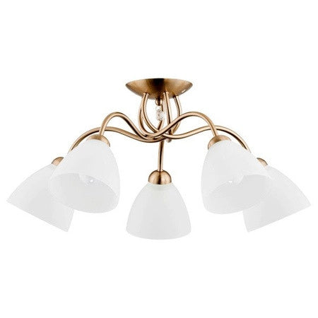 Plafoniera ottone con cristallo AMARILLO 5xE27 Alfa