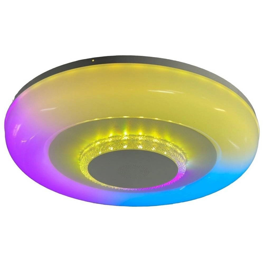 Trade Shop - Plafoniera Soffitto Luce Led Rgb Bluetooth Cassa Telecomando Dimmerabile C44-rgb-o -