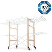 Foppapedretti GULLIVER EVO Stendibiancheria Pieghevole 27 m con Ruote Ripiegabile 14 cm colore Naturale