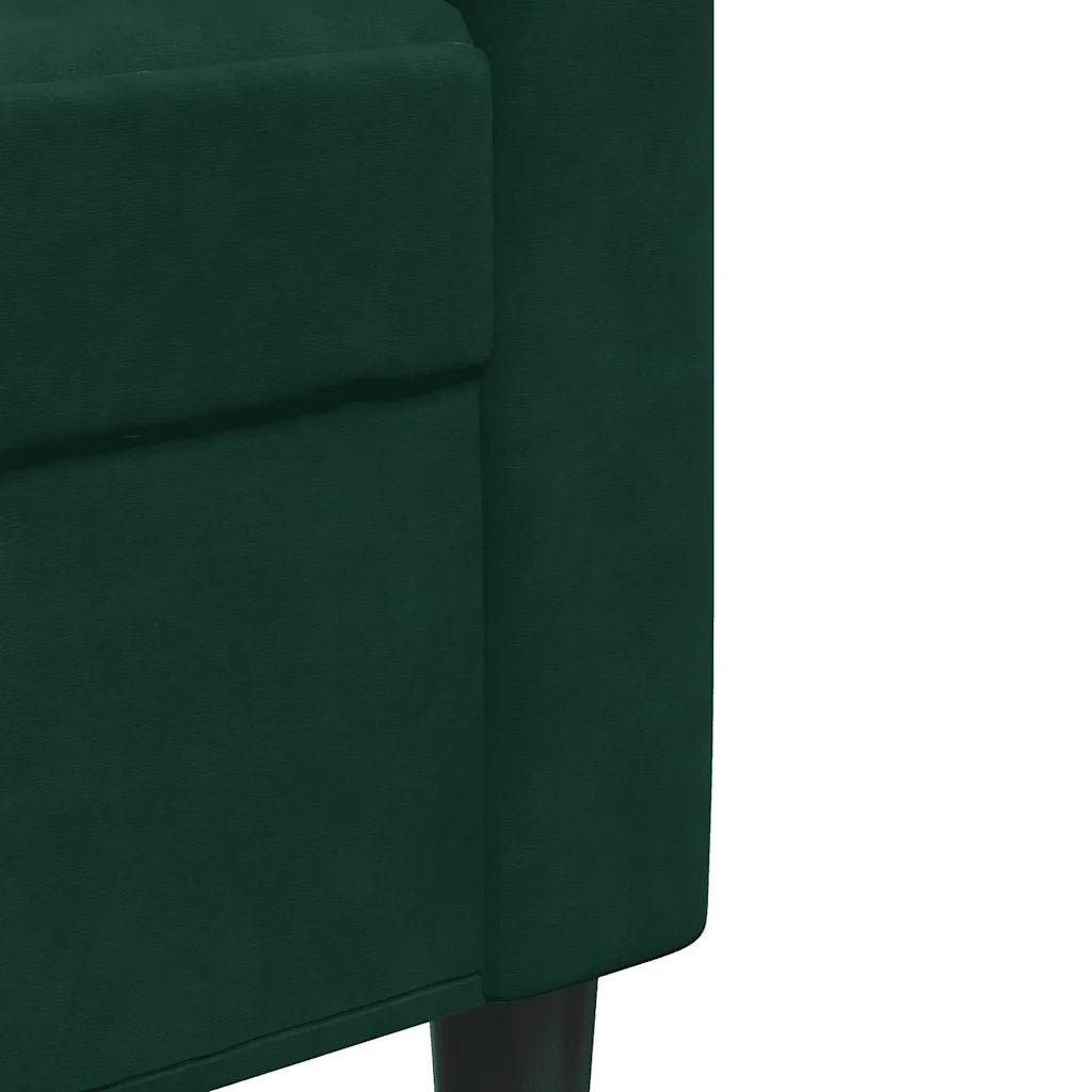 Divano a 2 Posti Verde Scuro 140 cm in Velluto 4007626