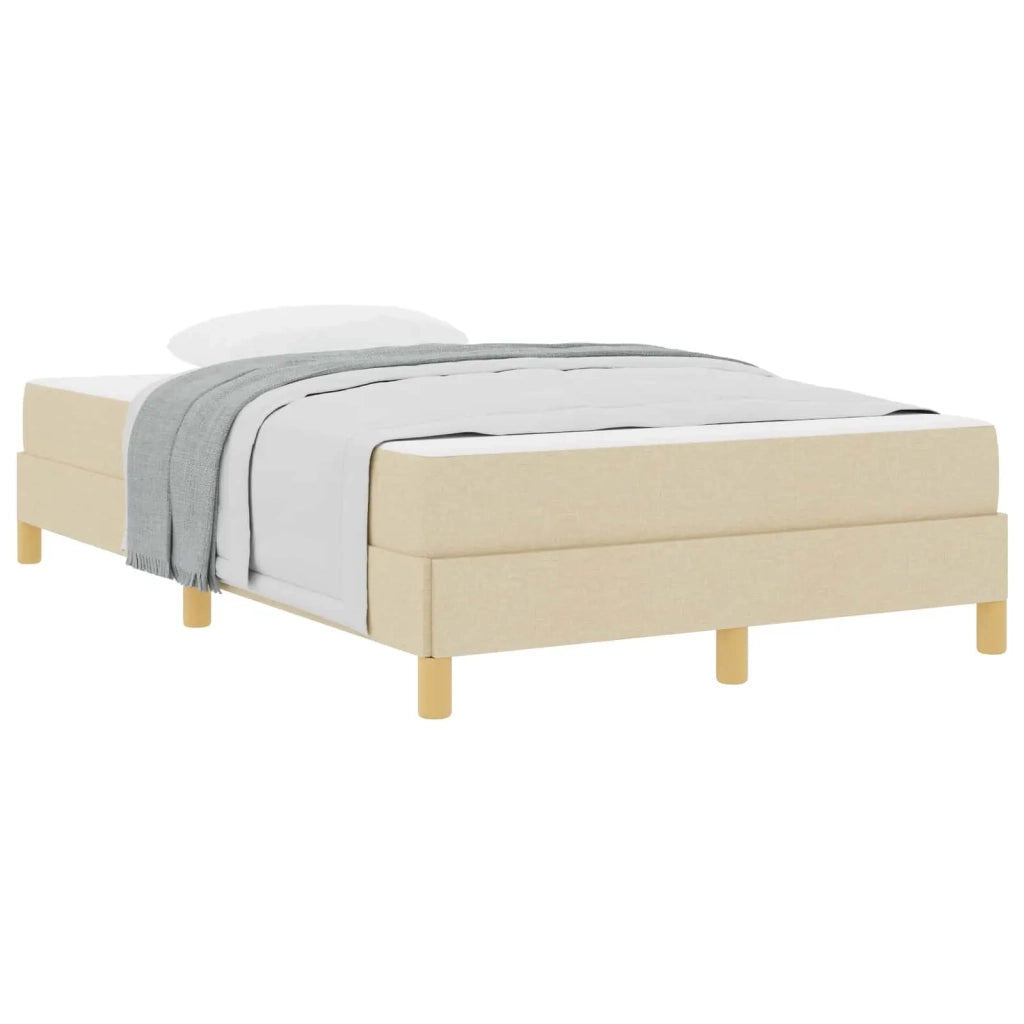 Letto a molle con materasso Crema 120 x 200 cm Tessuto