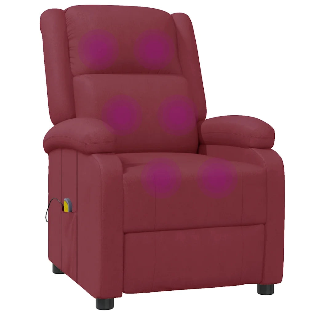 Poltrona Massaggiante | Sedia Relax Rosso Vino in Similpelle