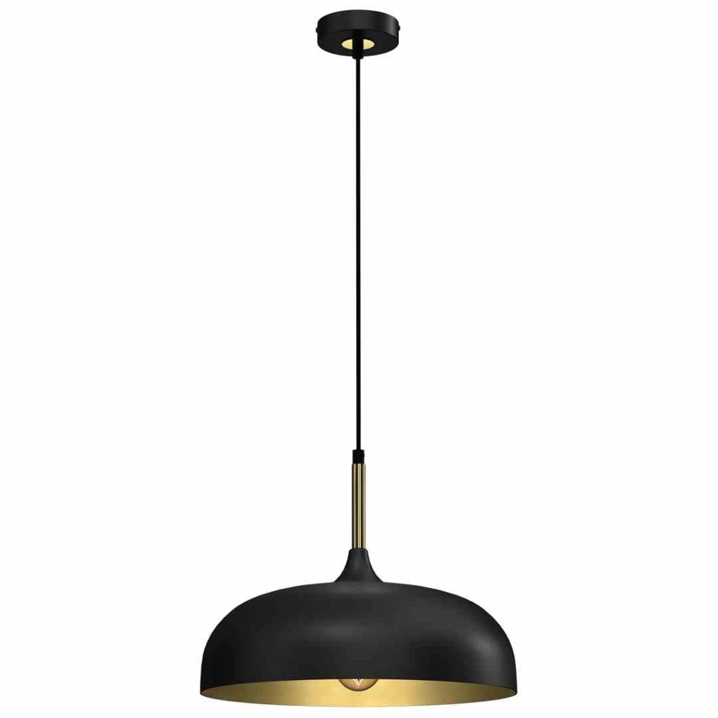 Lampada a sospensione Milagro Lincoln nera oro Ø35 E27