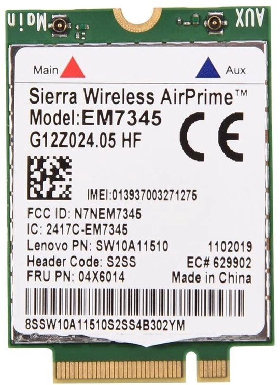 Modulo di rete WWAN 4G LTE/HSPA - Carta di rete wireless - Accesso Internet senza fili - Compatibile con ThinkPad - Supporta EMEA/Australia/Nuova Zelanda - Prestazioni professionali