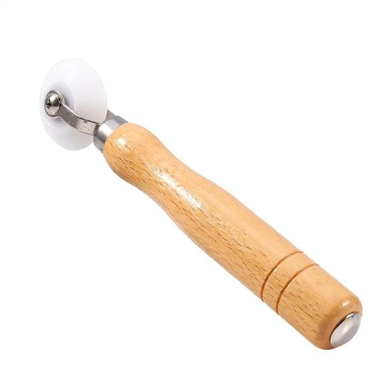 Strumento per la posa del cartongesso angolare - 18,5 cm - Rolo in POM/Hout - Diametro del rullo 4 cm - Peso 81 g - Strumento per la posa del cartongesso
