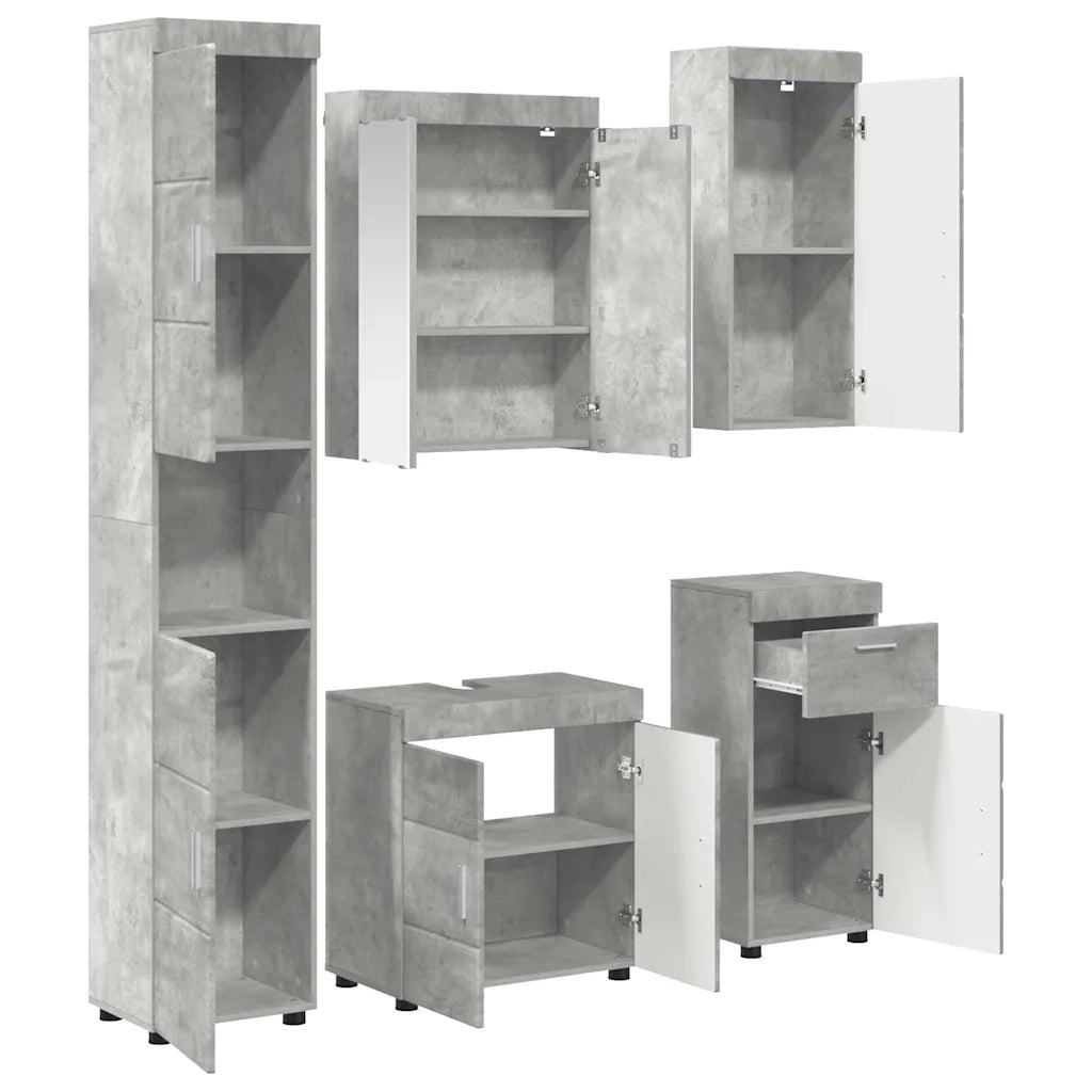 Set di mobili per il bagno TULUM 5 pcs Grigio cemento 3398057