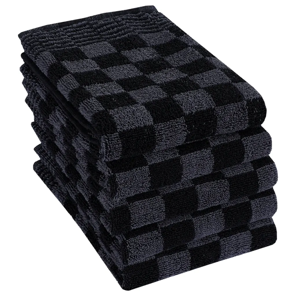 Set Strofinacci 20 pz | Teli per bagno in Cotone Nero e Grigio