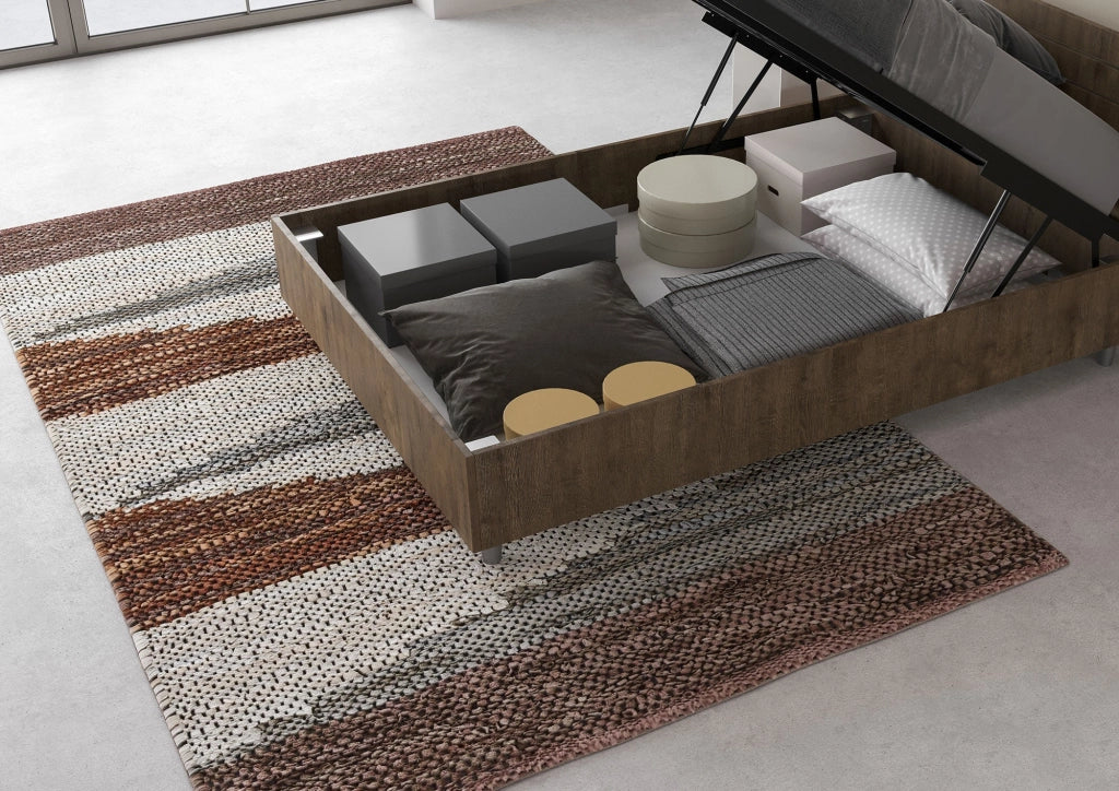 Letto 1 Piazza e Mezzo 120x200 cm Senza Rete Testata Dritta Demas Noce