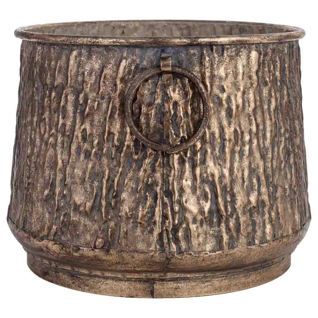 Vaso in metallo dorato 32x32x24,5h cm